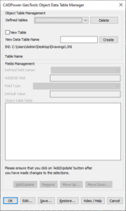 Object Data Manager: GT_DATAMAN– GeoTools Command - GeoTools