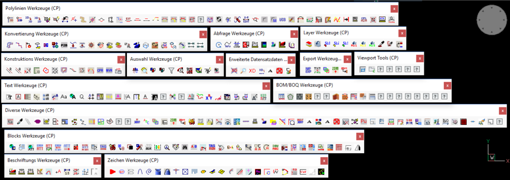 CADPower toolbars German