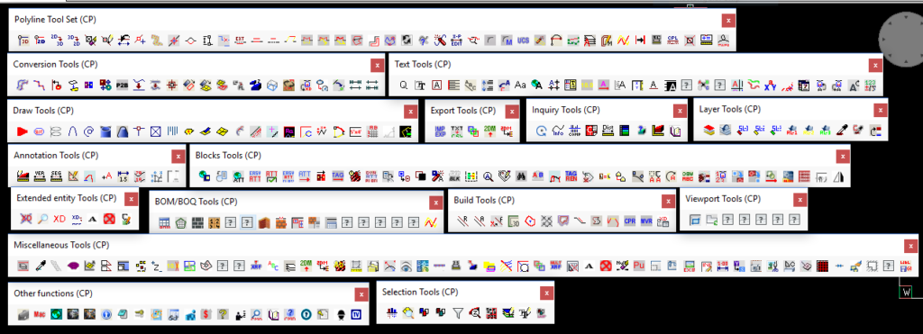 CADPower toolbars English