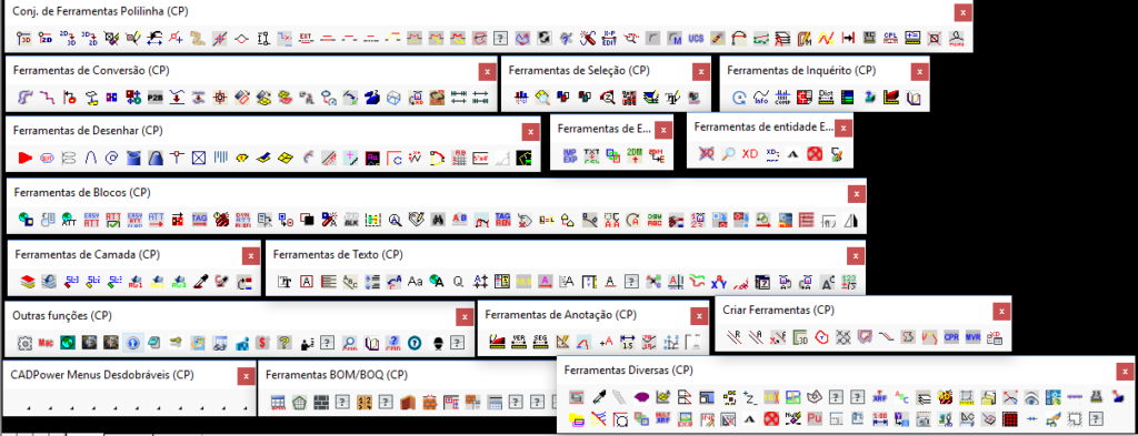 CADPower toolbars Portuguese