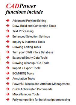 CADPower Function categories