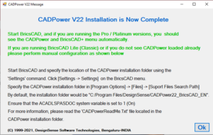 CADPower installation completed DESIGNSENSE