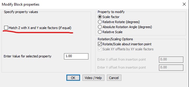 Modify Block Properties CADPower XYZ Scales Management