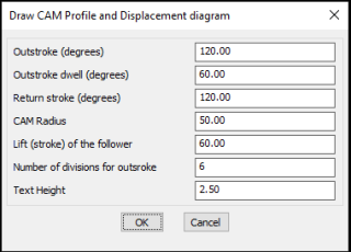 Drawing a CAM Profile (Knife Edge Follower Diagram) and Displacement Diagram in AutoCAD-BricsCAD