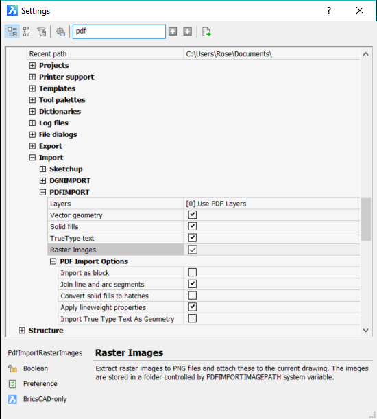 Round-tripping between PDF and .dwg and back in BricsCAD