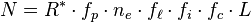 N = R^{\ast} \cdot f_p \cdot n_e \cdot f_{\ell} \cdot f_i \cdot f_c \cdot L