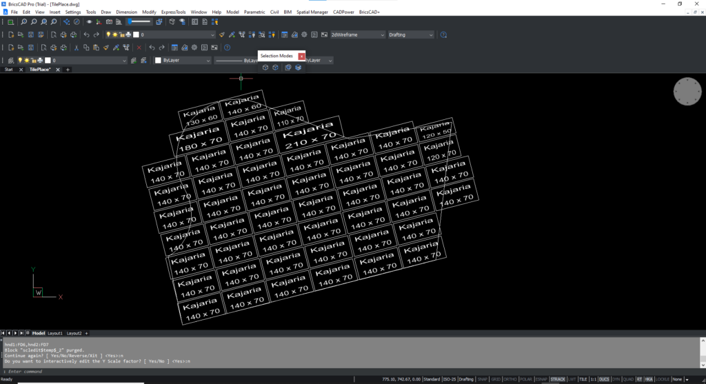 Applying the CP_SCLEDIT command to edit the scale factors of the tile interactively