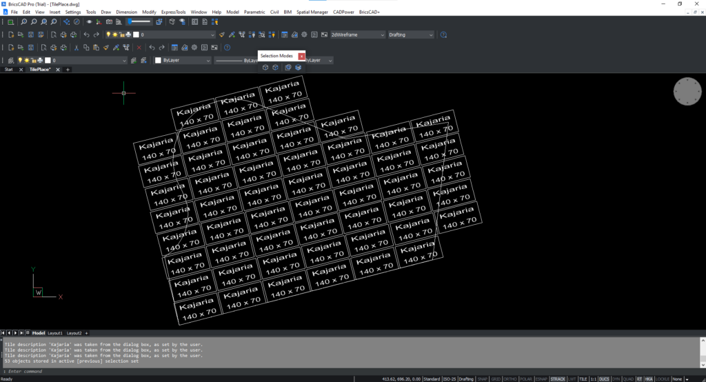 After using CP_TILEPLACE command, this is how it lools