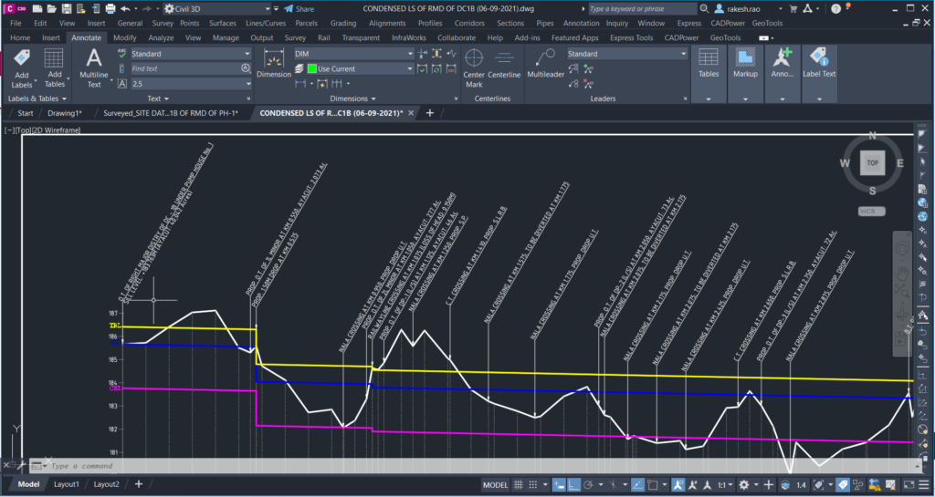 GeoTools Custom Build L-sections on Civil 3D