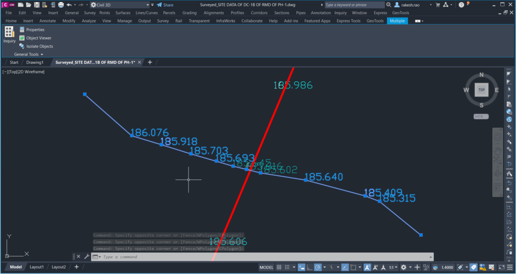 Cross section points not snapped to corridor, GeoTools time-saveridor