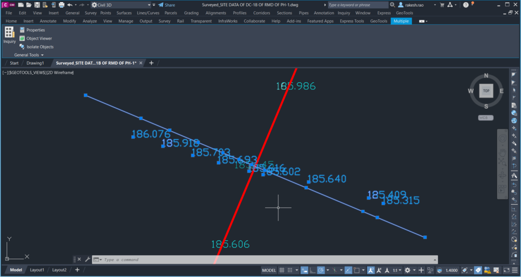 Cross-section scanner, Snap points to line