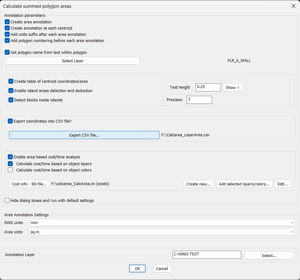 The CP_CALCAREA command is a polygon-based area computation tool in AutoCAD and BricsCAD