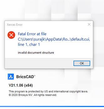 How to fix a corrupted user-profile in BricsCAD