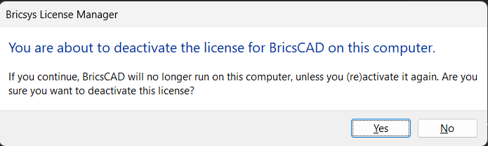 How to transfer the BricsCAD license from one computer to another
