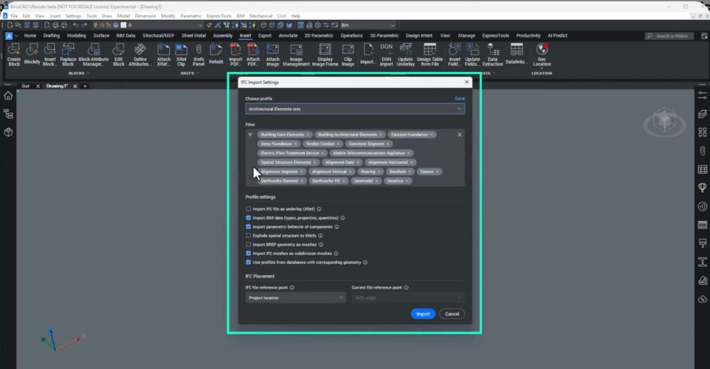 IFC imports bricscad v26 img 2